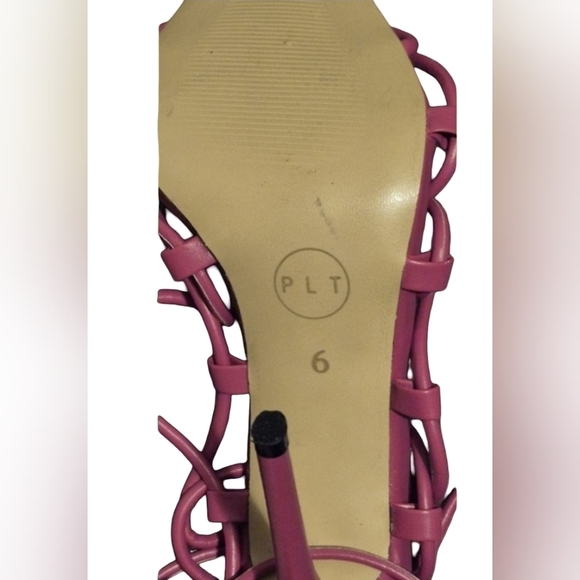 NWOT PrettyLittleThing Pink Wraparound Stiletto Heels - Picture 4 of 4